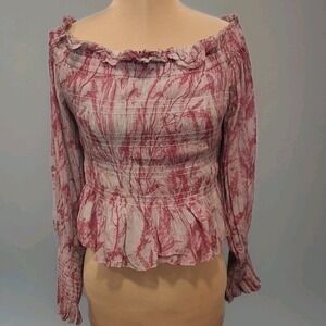 All Saints Womens Top Sz 10 Lara Grasmere Off Shoulder Smocked  Romantic  Girly